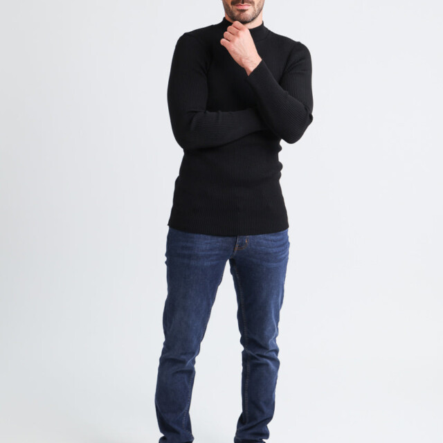 Maison-solfin - Pull homme 100% laine mérinos Noir – 5