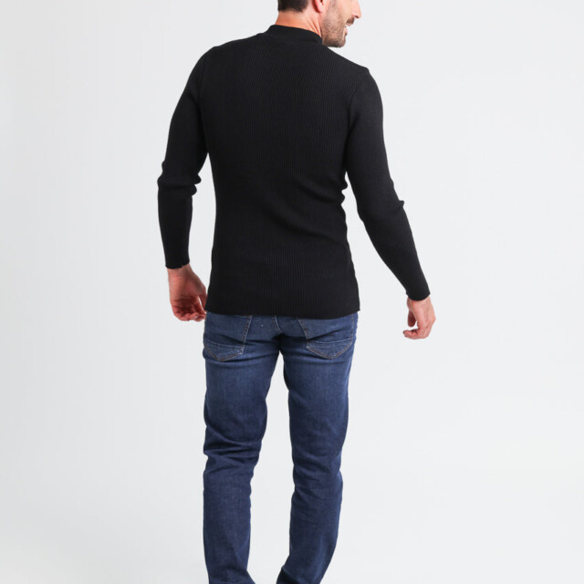 Maison-solfin - Pull homme 100% laine mérinos Noir – 5