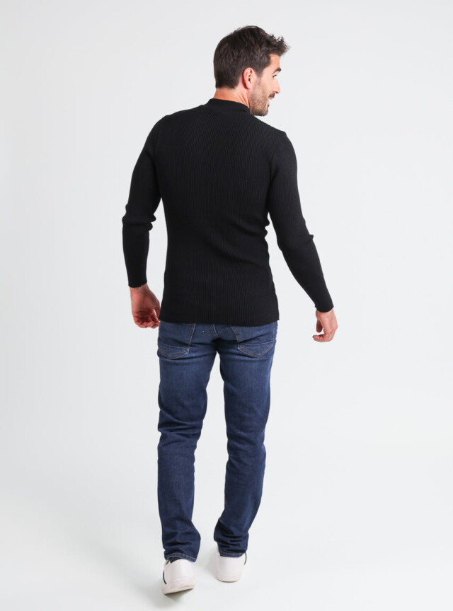 Maison-solfin - Pull homme 100% laine mérinos Noir – 5