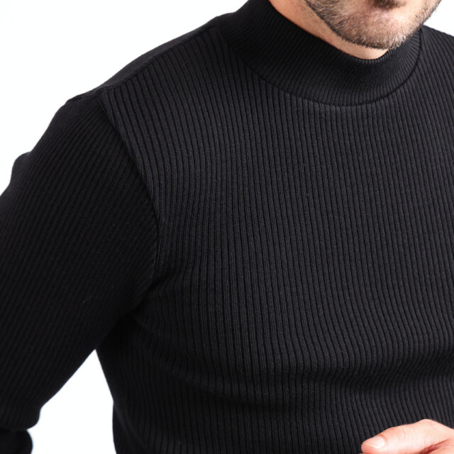 Maison-solfin - Pull homme 100% laine mérinos Noir – 5