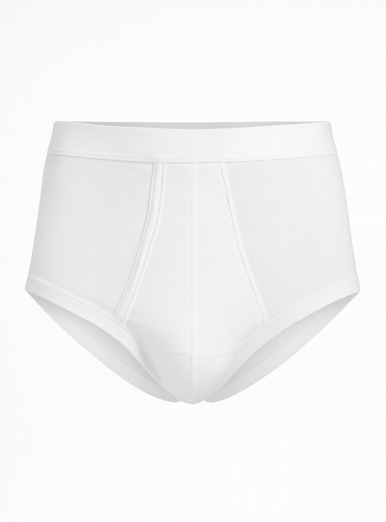 Maison Solfin - Slip ouvert homme taille haute en coton blanc – 6