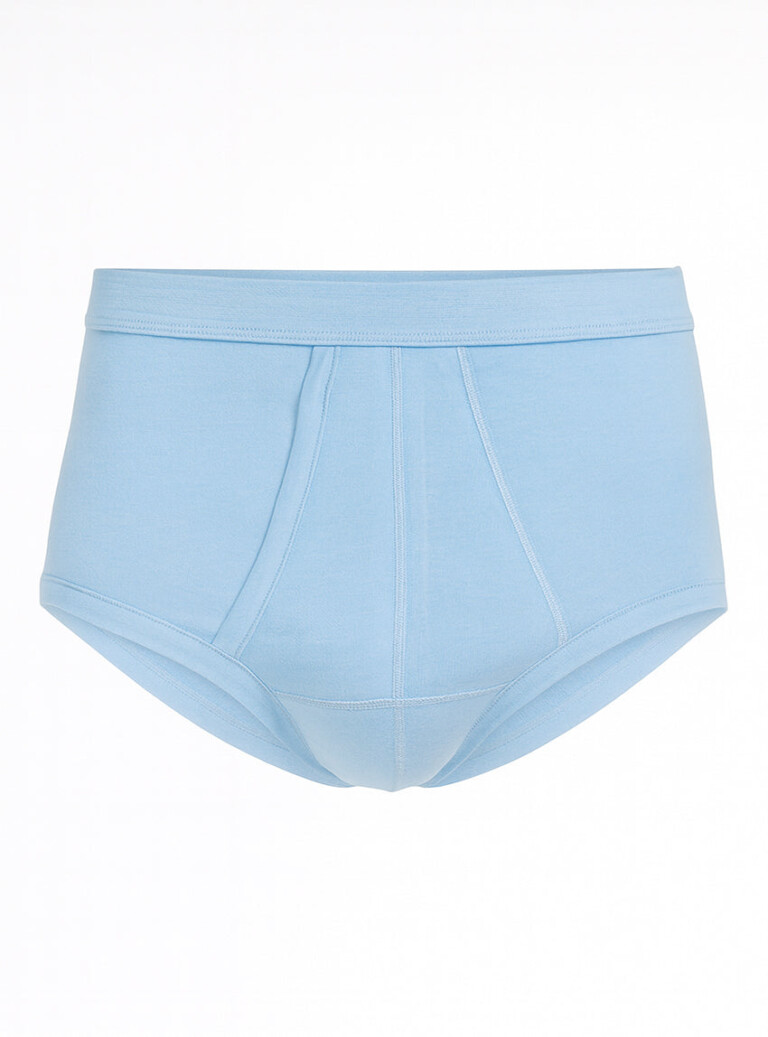 Maison Solfin - Slip ouvert homme taille haute en coton bleu ciel – 6