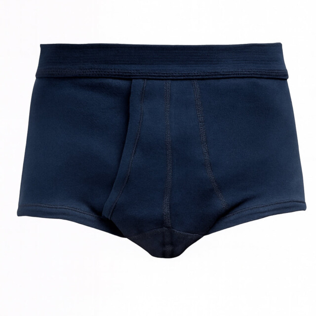 Maison Solfin - Slip ouvert homme taille haute en coton bleu marine – 6