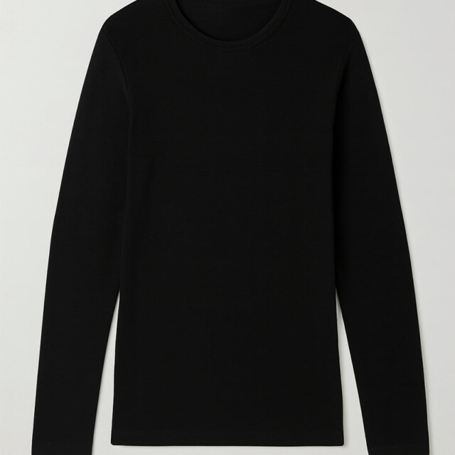 Maison-solfin - Tee-shirt manches longues thermique homme en laine noir – 5