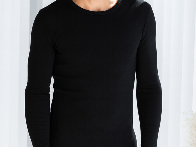 Maison-solfin - Tee-shirt manches longues thermique homme en laine noir – 5