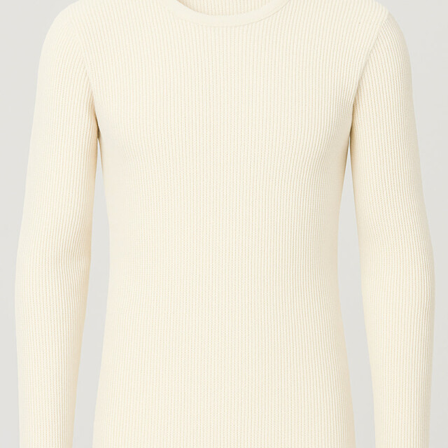 Maison-solfin - Tee-shirt thermique épais manches longues homme en laine blanc naturel – 5