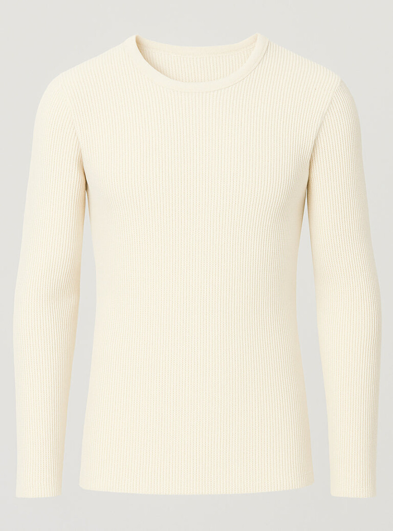 Maison-solfin - Tee-shirt thermique épais manches longues homme en laine blanc naturel – 5