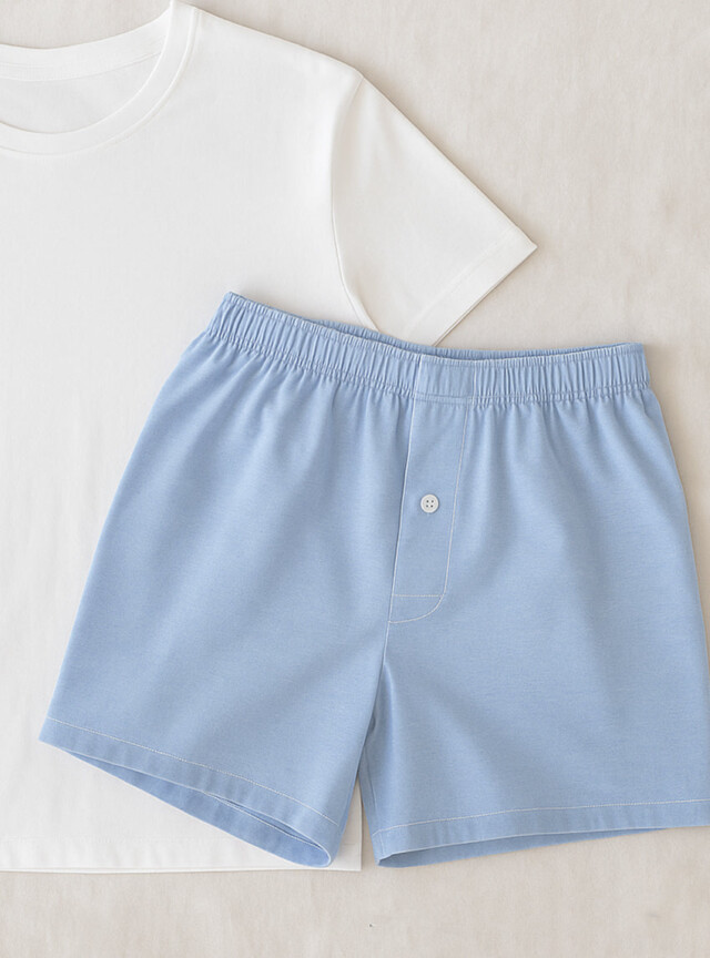 Maison-solfin - Caleçon homme en coton bleu – 4