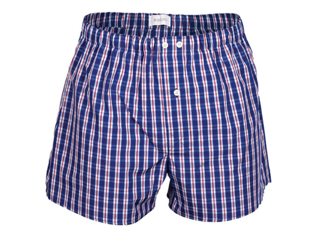 223 RBL 1 calecon coton carreaux bleu indigo Maison-solfin - Caleçon homme en coton carreaux bleu indigo – 4