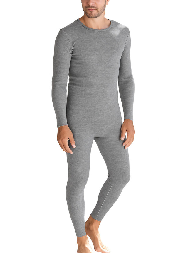 Maison-solfin - Caleçon long homme en laine mérinos gris léger – 5