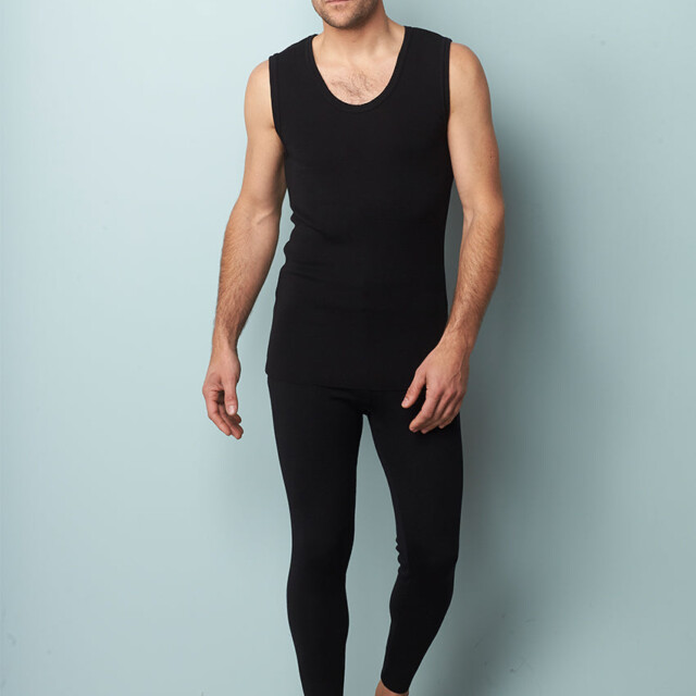 Maison-solfin - Caleçon long homme en laine mérinos noir – 5