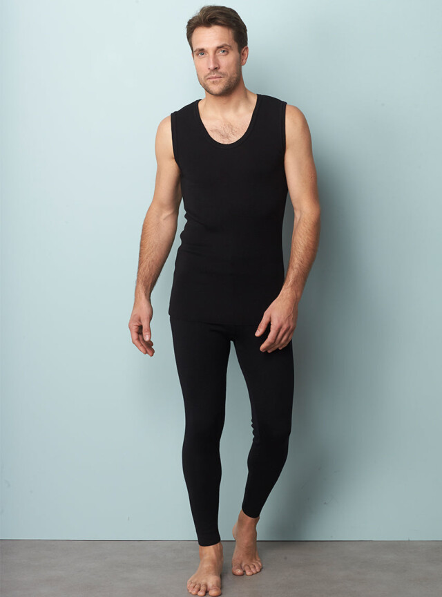 Maison-solfin - Caleçon long homme en laine mérinos noir – 5