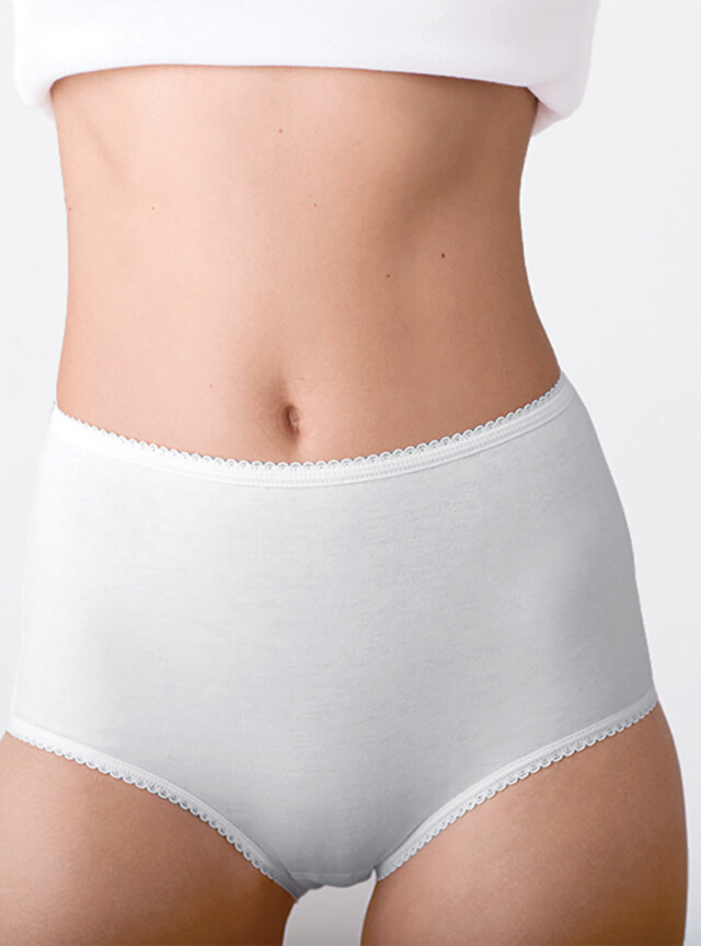MAISON SOLFIN - Culotte femme unie taille haute blanche