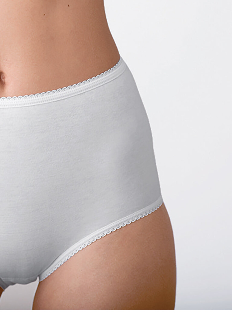 Maison-solfin - Culotte femme unie taille haute blanche – 54