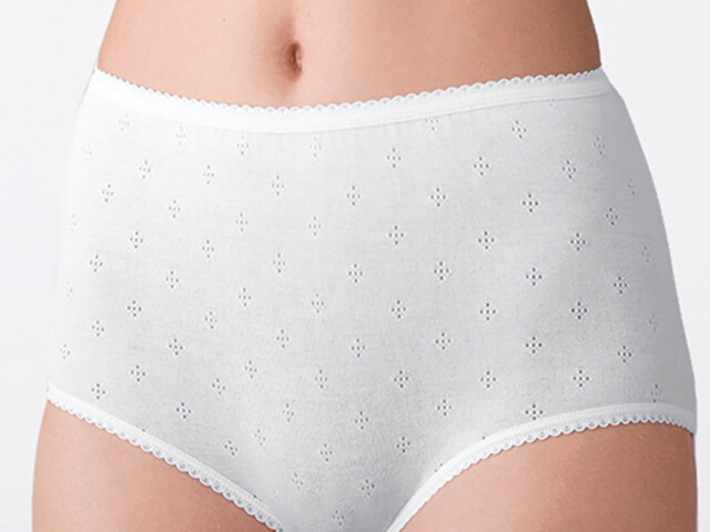 272 1 1 culotte femme maille fantaisie coton blanc Maison Solfin - Culotte femme maille fantaisie blanche – 54
