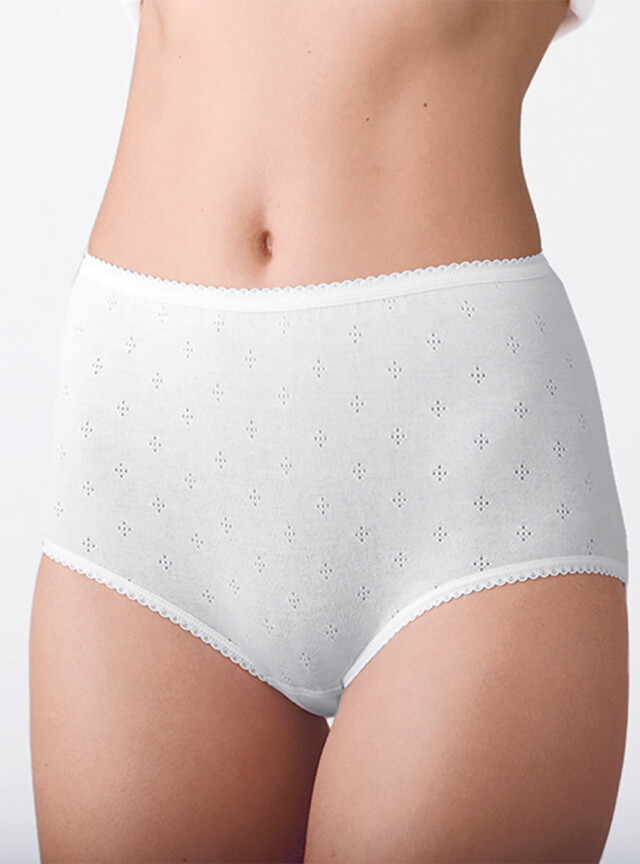 MAISON SOLFIN - Culotte femme maille fantaisie blanche