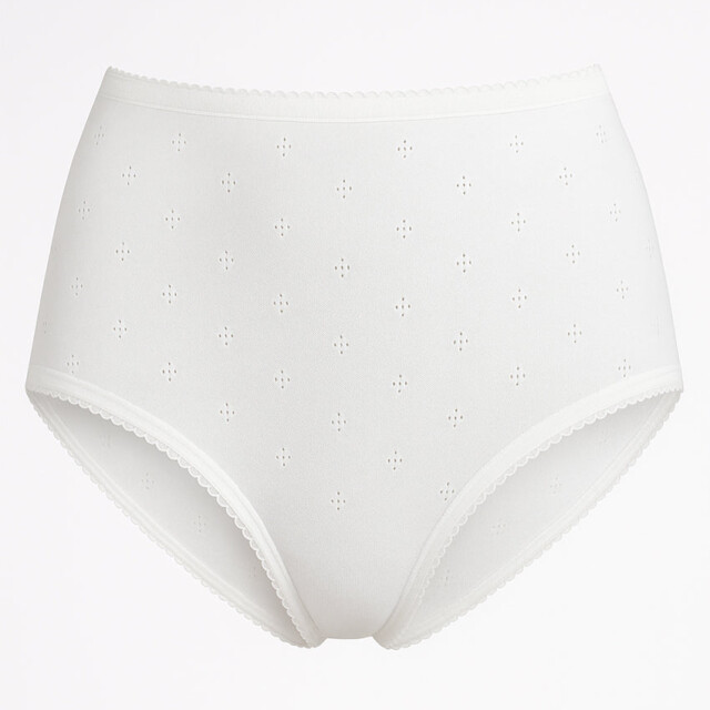 Maison Solfin - Culotte maille fantaisie en coton blanc – 50