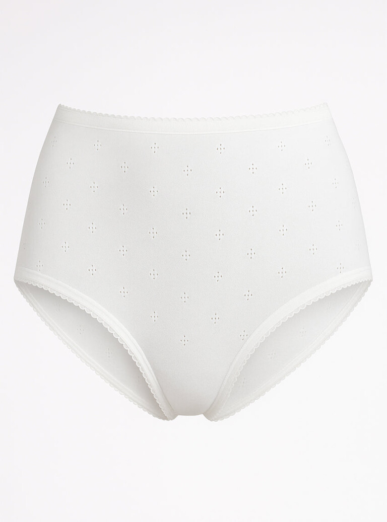 Maison Solfin - Culotte maille fantaisie en coton blanc – 50
