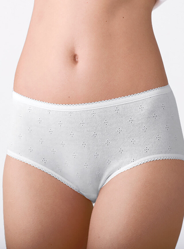 MAISON SOLFIN - Culotte maille fantaisie en coton blanc