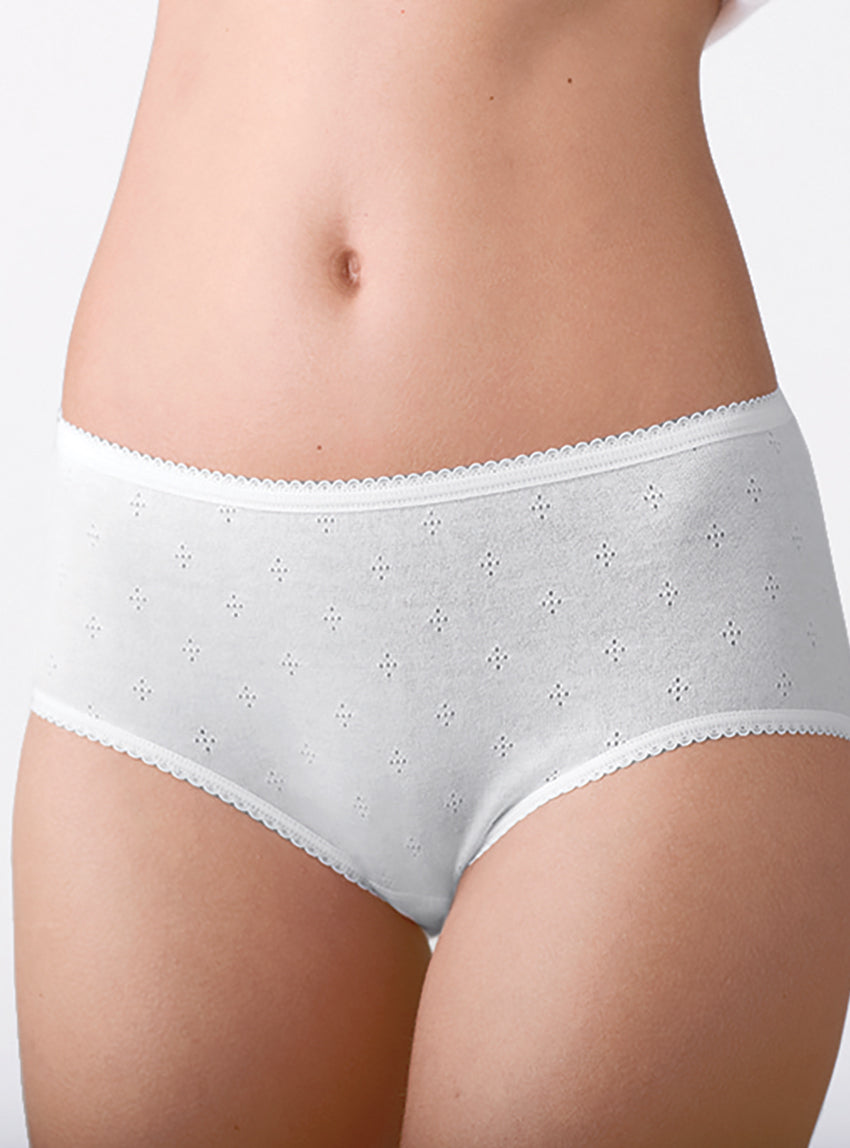 273 1 culotte maille fantaisie coton blanc Maison Solfin - Culotte maille fantaisie en coton blanc – 50