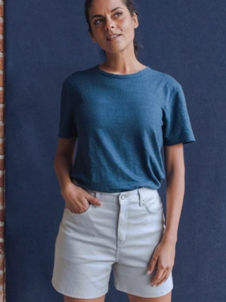 1083 - SHORT JEANS 276H coton bio filidenim flex uni bleu glacier