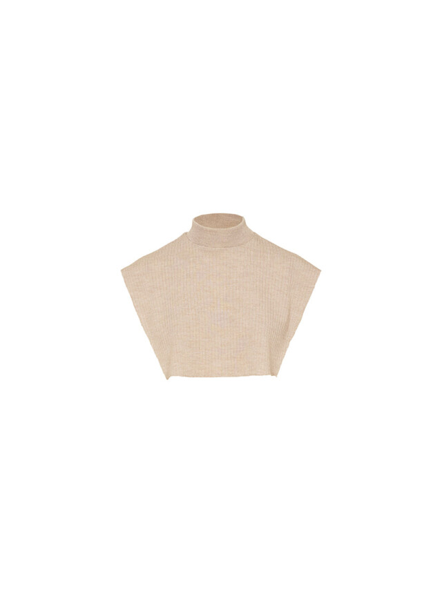 Maison-solfin - Col plastron mixte laine mérinos beige chaud – U