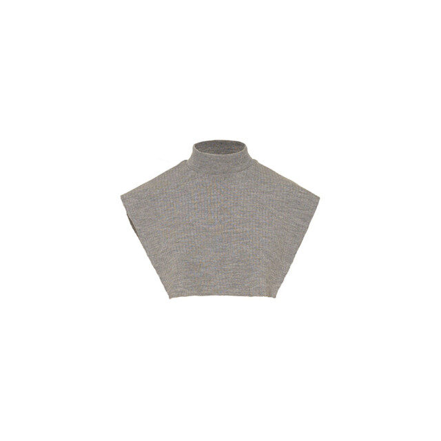 Maison-solfin - Col plastron mixte laine mérinos gris léger – U