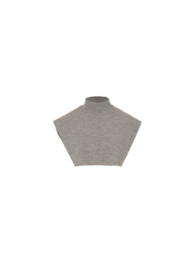 Maison-solfin - Col plastron mixte laine mérinos gris léger – U