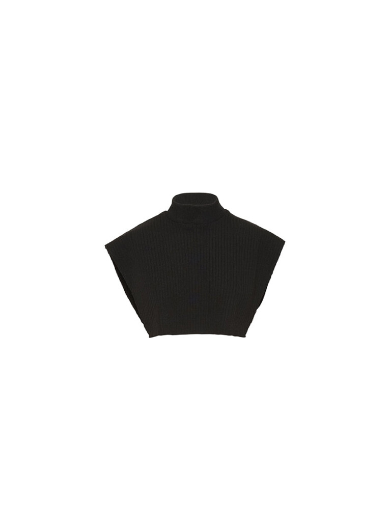 Maison-solfin - Col plastron mixte laine mérinos noir – U