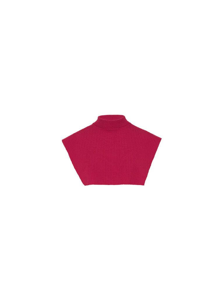 Maison-solfin - Col plastron mixte laine mérinos rose rubis – U