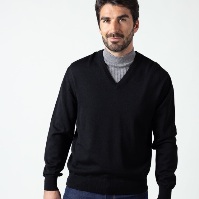 Maison-solfin - Col plastron mixte laine mérinos gris léger – U