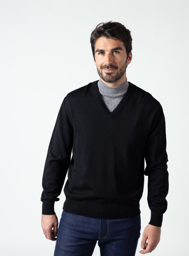 Maison-solfin - Col plastron mixte laine mérinos gris léger – U