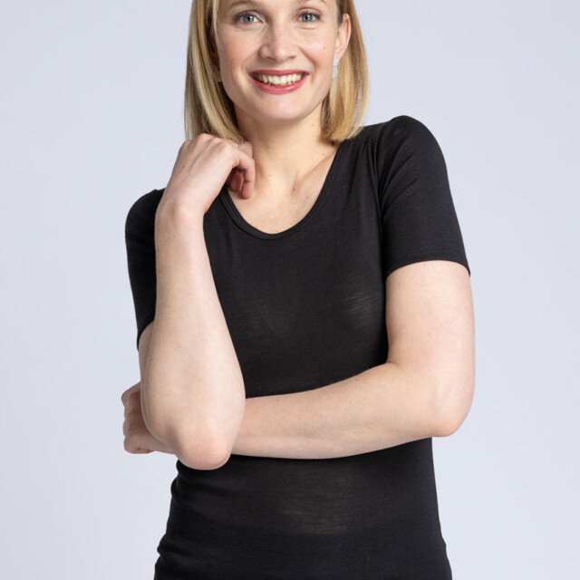 Maison Solfin - T-shirt femme laine et soie noir – 4