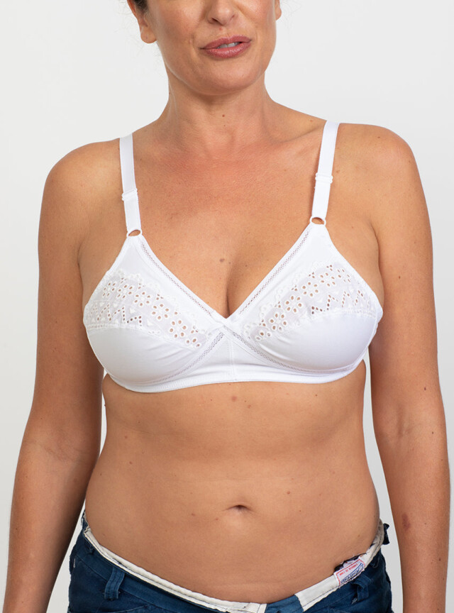 MAISON SOLFIN - Soutien-gorge sans armatures en coton blanc