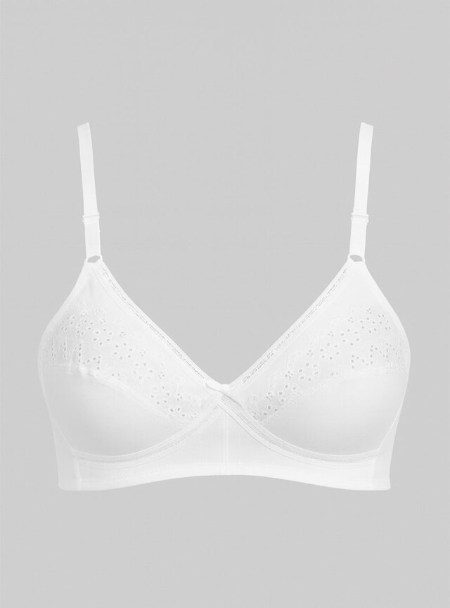 Maison-solfin - Soutien-gorge sans armatures en coton blanc – 105C