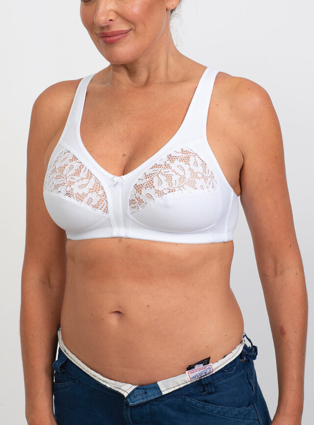 Soutien gorge sans armature en coton blanc par la marque MAISON SOLFIN MAISON SOLFIN - Soutien gorge sans armature en coton blanc