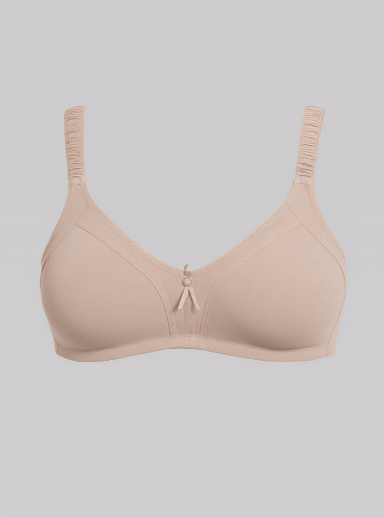Maison-solfin - Soutien-gorge sans armatures en coton rose poudre – 95C