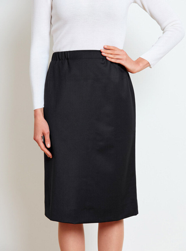 Jupe droite coupe crayon noir par la marque MAISON SOLFIN MAISON SOLFIN - Jupe droite coupe crayon noir