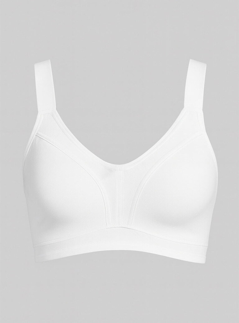 Maison-solfin - Soutien-gorge maintien sans armatures en coton blanc – 110C