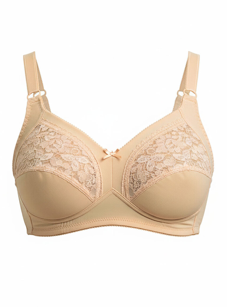 Maison Solfin - Soutien-gorge sans armatures en coton Rose poudre – 110C