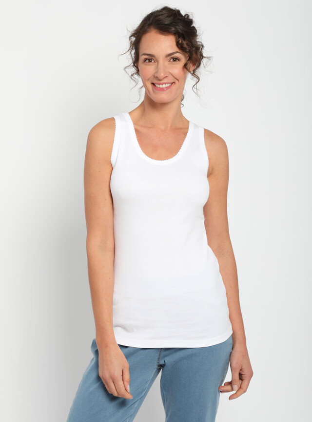 MAISON SOLFIN - Débardeur femme en coton blanc