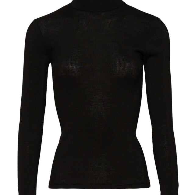 Maison-solfin - Pull chaussette femme laine et soie  noir – 4