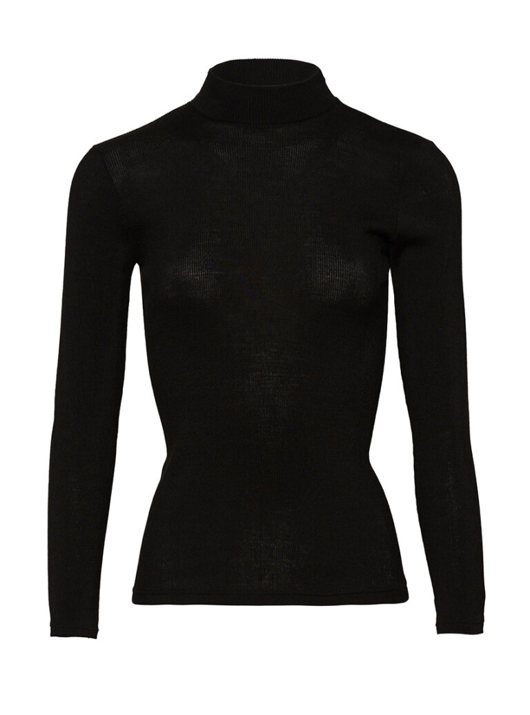 Maison-solfin - Pull chaussette femme laine et soie  noir – 4