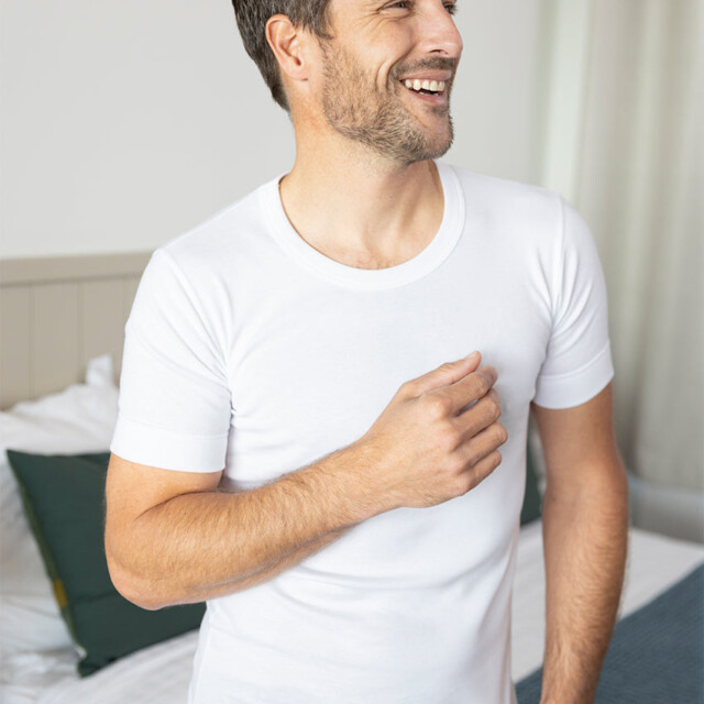 Maison-solfin - Tee-shirt homme en coton ras du cou blanc – 5