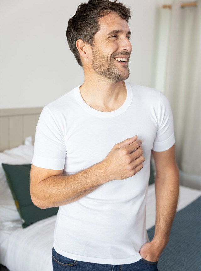 Maison-solfin - Tee-shirt homme en coton ras du cou blanc – 5