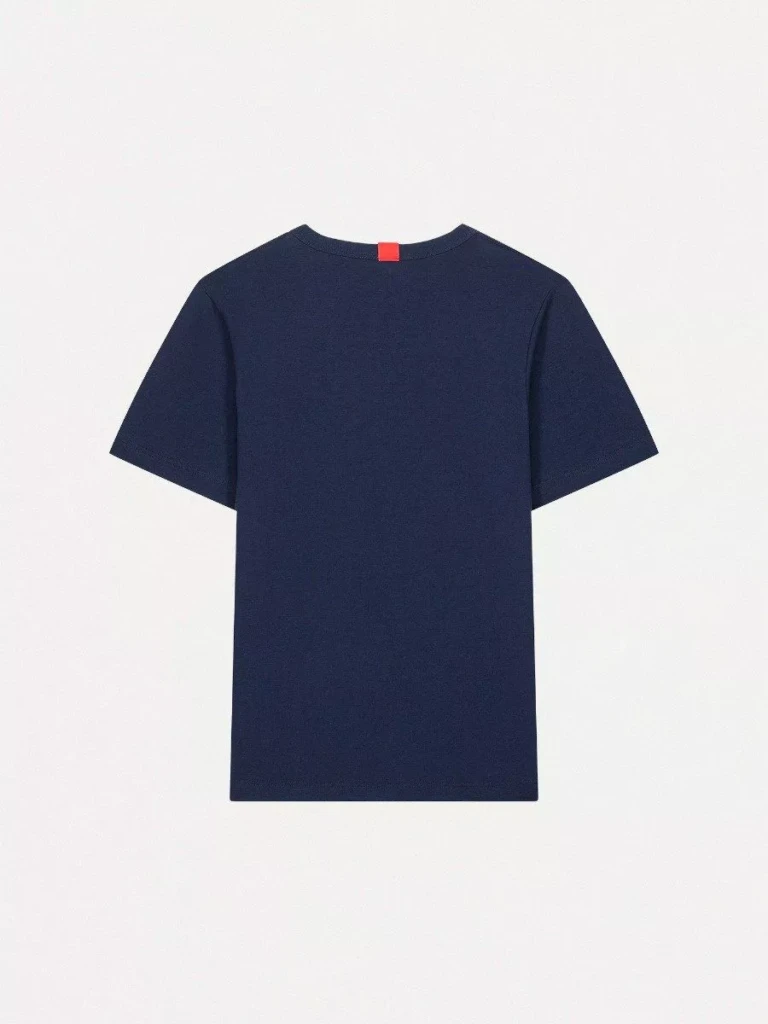 1083 - T-SHIRT DROIT BRODE 404 coton bio bleu marine Femme