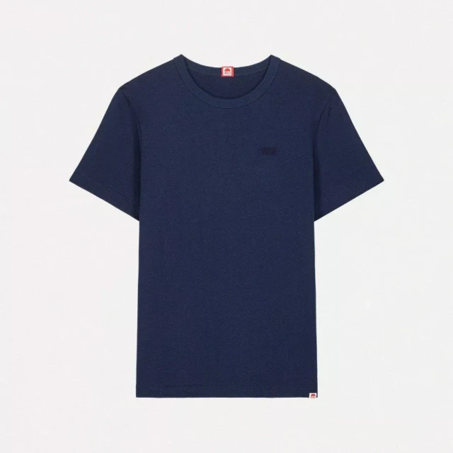 1083 - T-SHIRT DROIT BRODE 404 coton bio bleu marine Femme