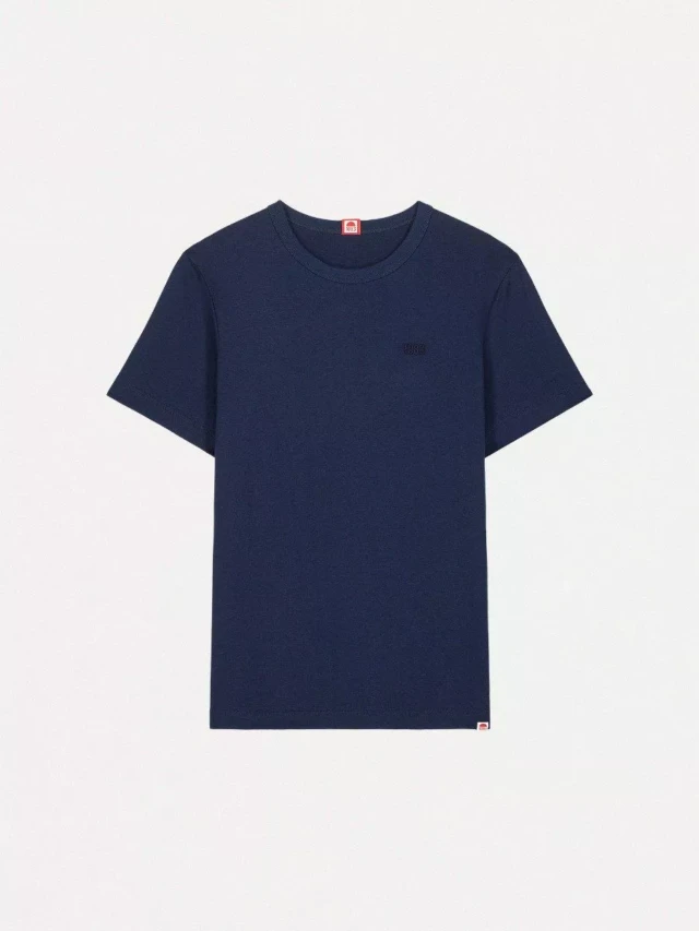 1083 - T-SHIRT DROIT BRODE 404 coton bio bleu marine Femme