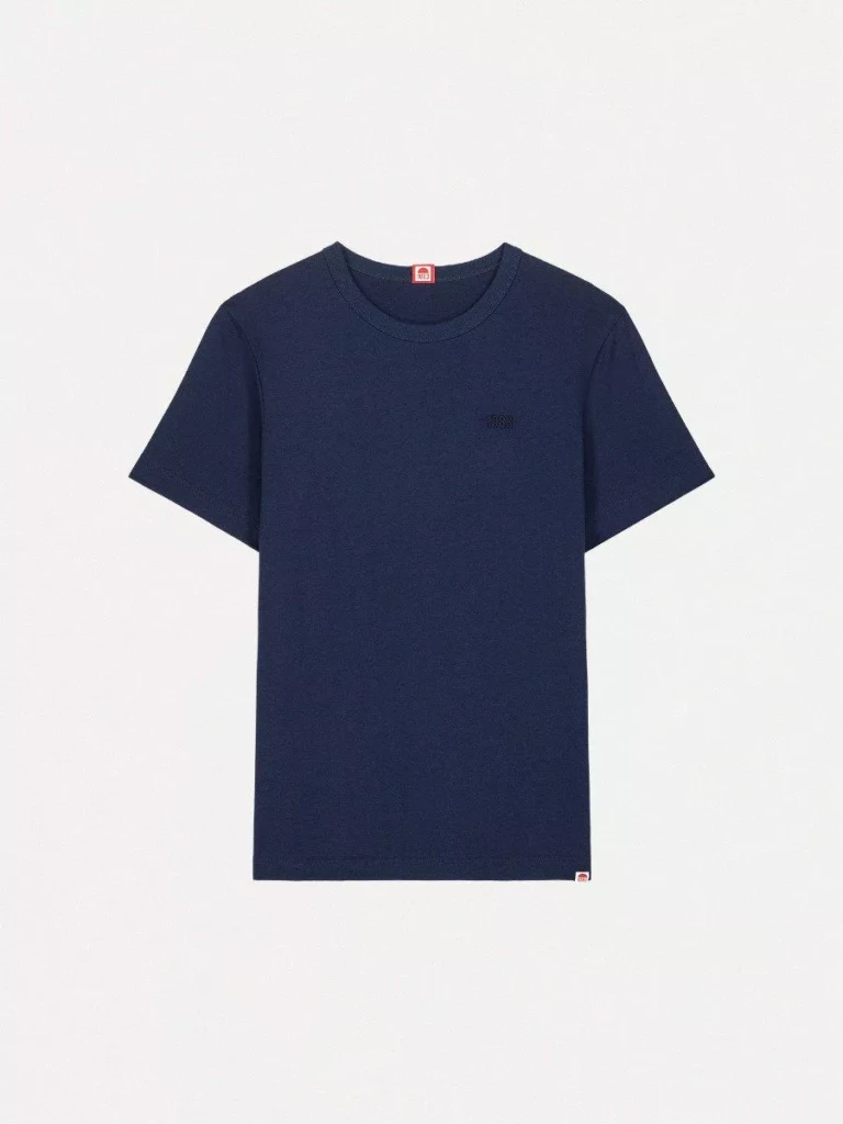 1083 - T-SHIRT DROIT BRODE 404 coton bio bleu marine Femme