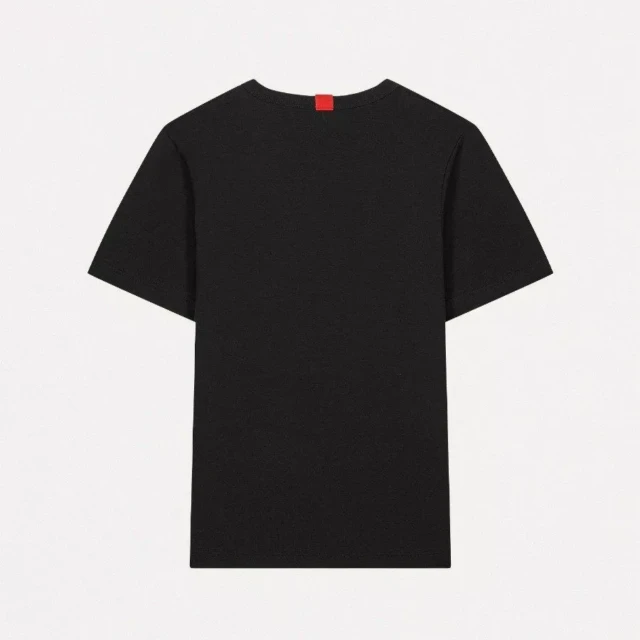 1083 - T-SHIRT DROIT BRODE 404 coton noir Femme